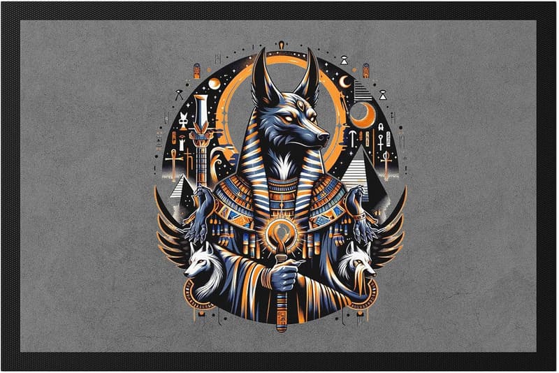 Anubis Fußmatte – Ägyptischer Gott als Geschenk zur Geschichte