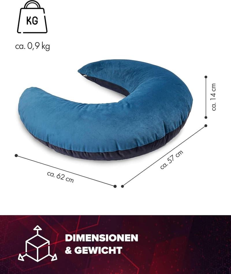 Ergonomisches Gamerpad mit Polyesterfüllung in Petrol für langes Spielen
