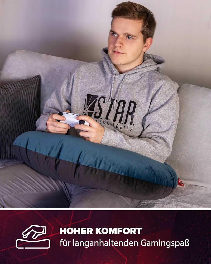 Ergonomisches Gamerpad mit Polyesterfüllung in Petrol für langes Spielen