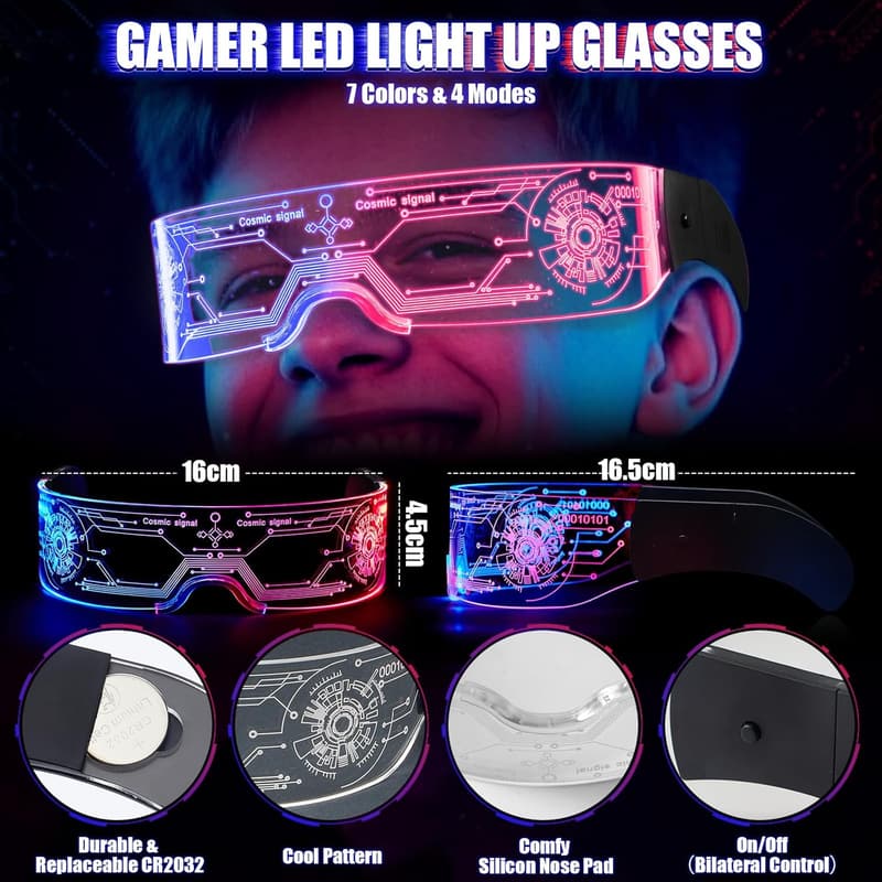 Luminous Gamer Geschenkset für Männer und Jungen - Flasche, Socken, Mütze, Kissenbezüge