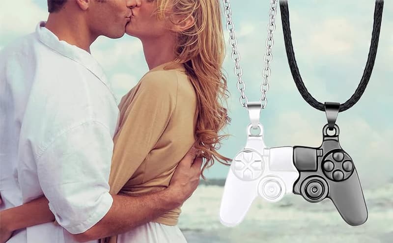 Kreative Magnet-Halskette im Controller-Design für Paare zum Geburtstag
