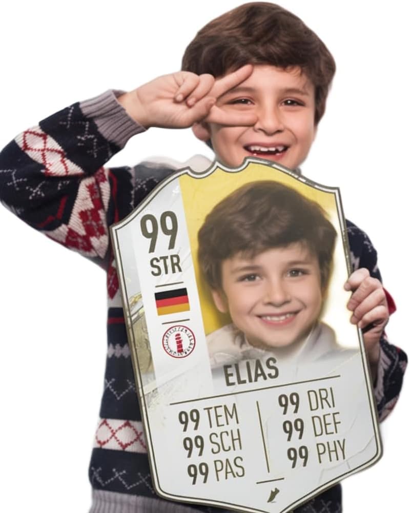 Personalisierte Fußballkarte aus Holz für Jungs zum Geburtstag