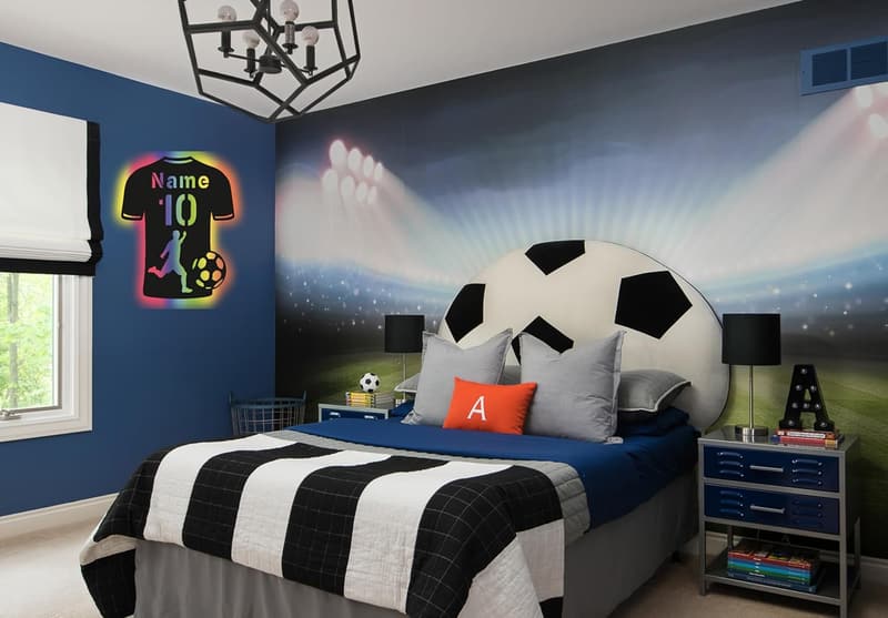 Personalisierte LED-Trikot-Nachtlampe für Fußballer – Jungen Geschenk in 12 Farben
