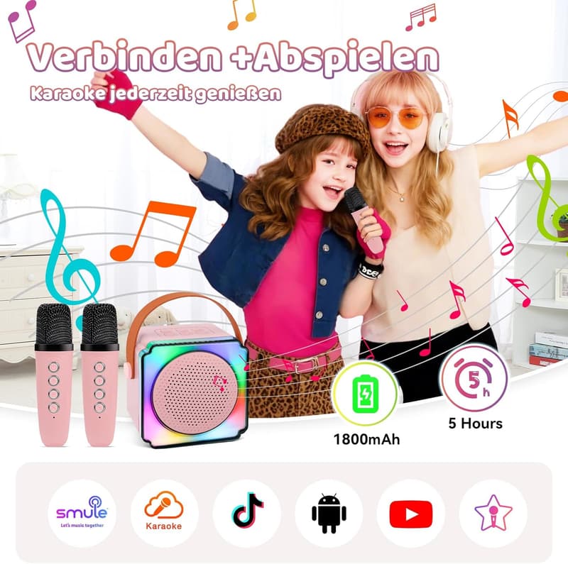 Bluetooth Mikrofon für Mädchen, Geburtstagsgeschenk 4-12 Jahre