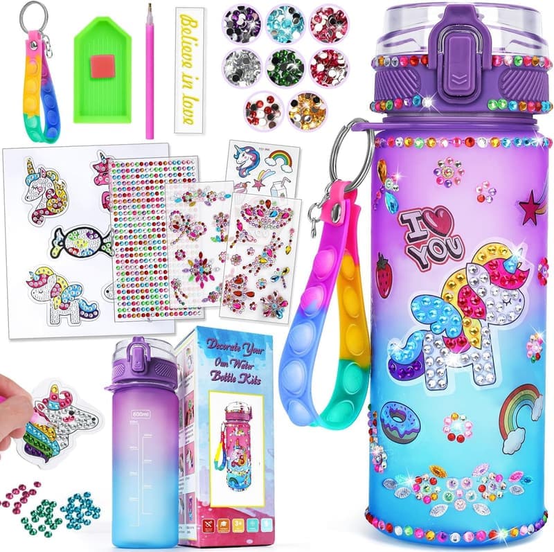 Einhorn Trinkflasche Bastelset für Mädchen ab 6 Jahren