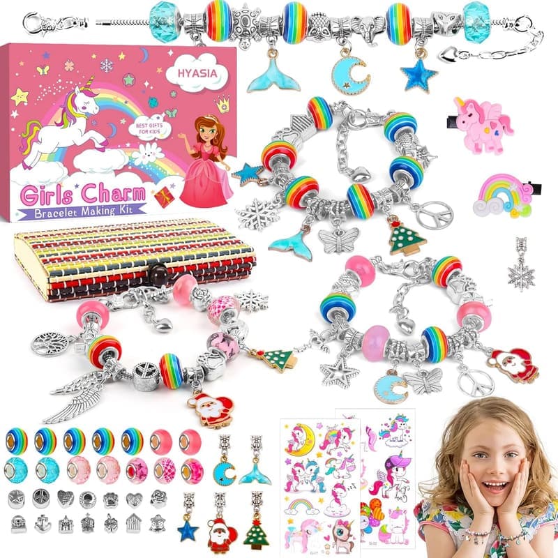 Einhorn Bastelset für Mädchen (5-12 Jahre) - Armband Geschenke zu Geburtstag und Advent