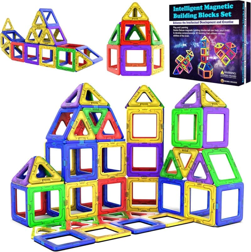 Magnetische Bausteine Set für Kinder ab 3 Jahren – Lernspielzeug für Mädchen und Jungen