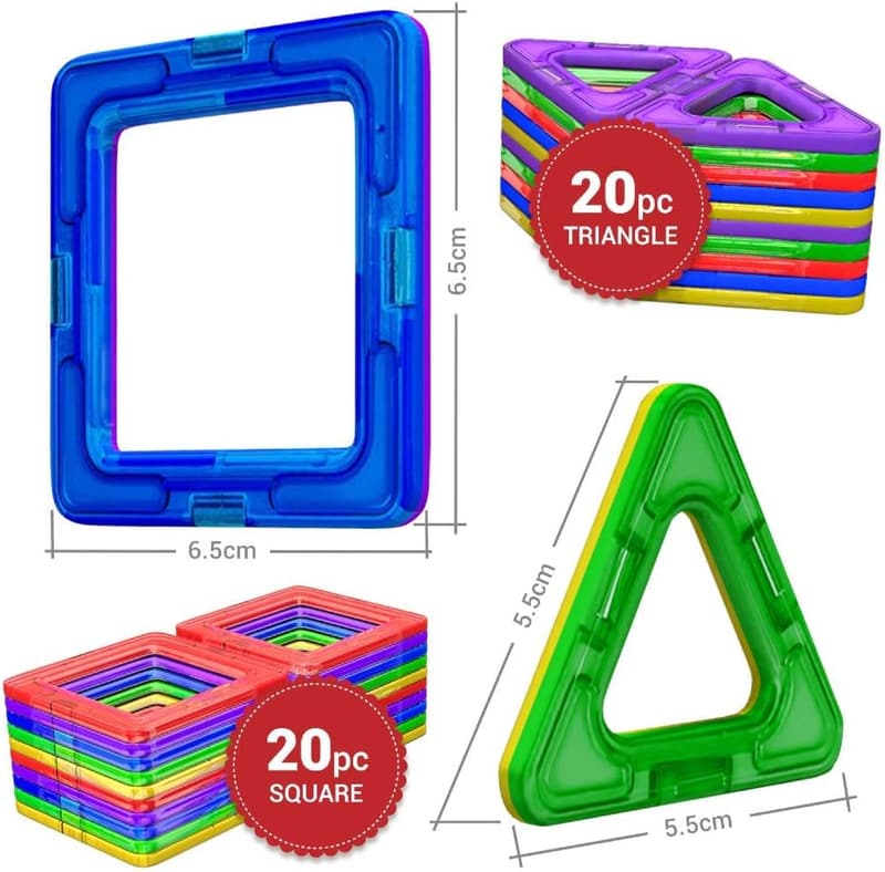 Magnetische Bausteine Set für Kinder ab 3 Jahren – Lernspielzeug für Mädchen und Jungen