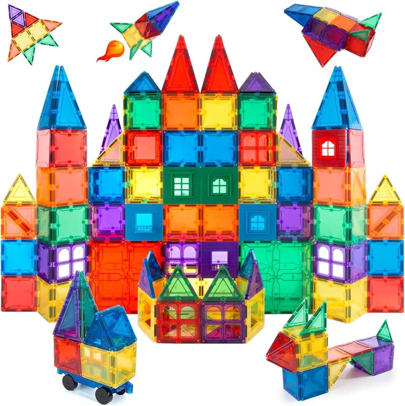 Magnetische Baukasten - 100-teiliges pädagogisches Spielzeug für Kinder ab 3 Jahren