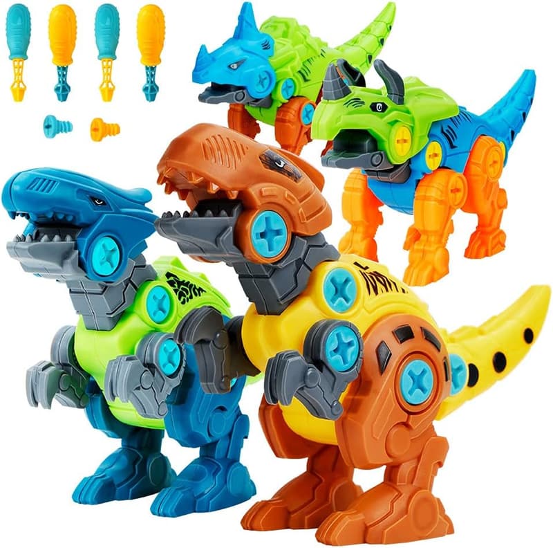 Dinosaurier Spielzeugset mit Werkzeugen für Jungen und Mädchen, 3-5 Jahre