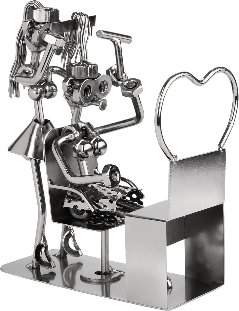 Handgefertigte Eisenfigur Friseurin – Originelles Geschenk für Friseure