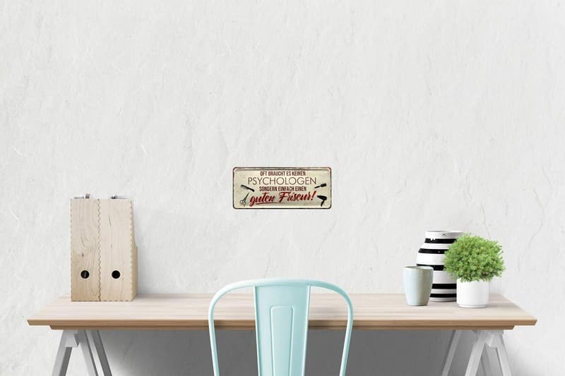Metallschild für Friseure mit witzigem Spruch – 28x12cm