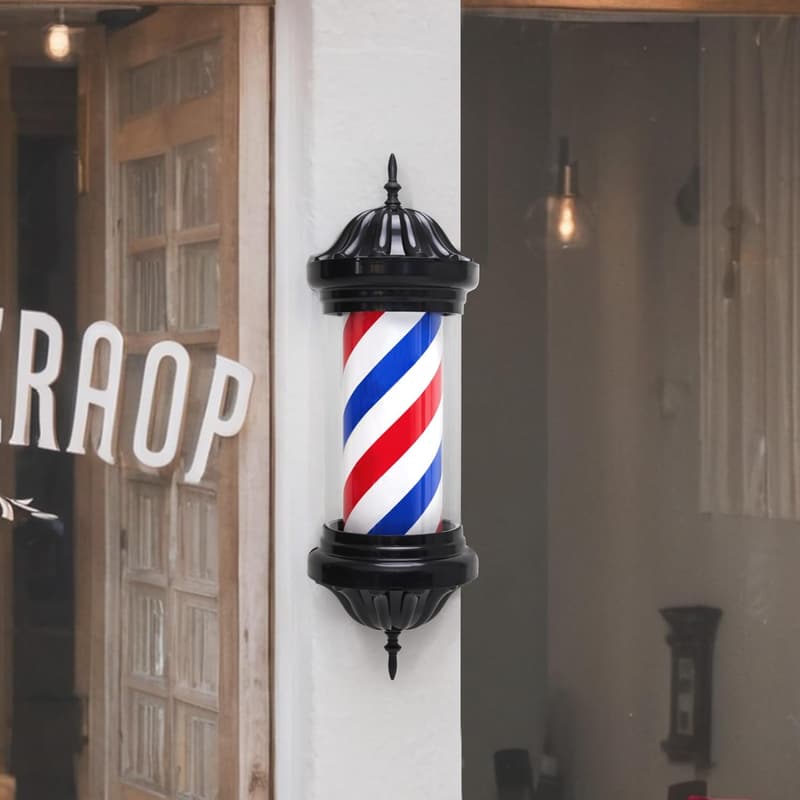 Drehbare LED-Barbershop-Säule in Rot-Weiß-Blau, 70 cm
