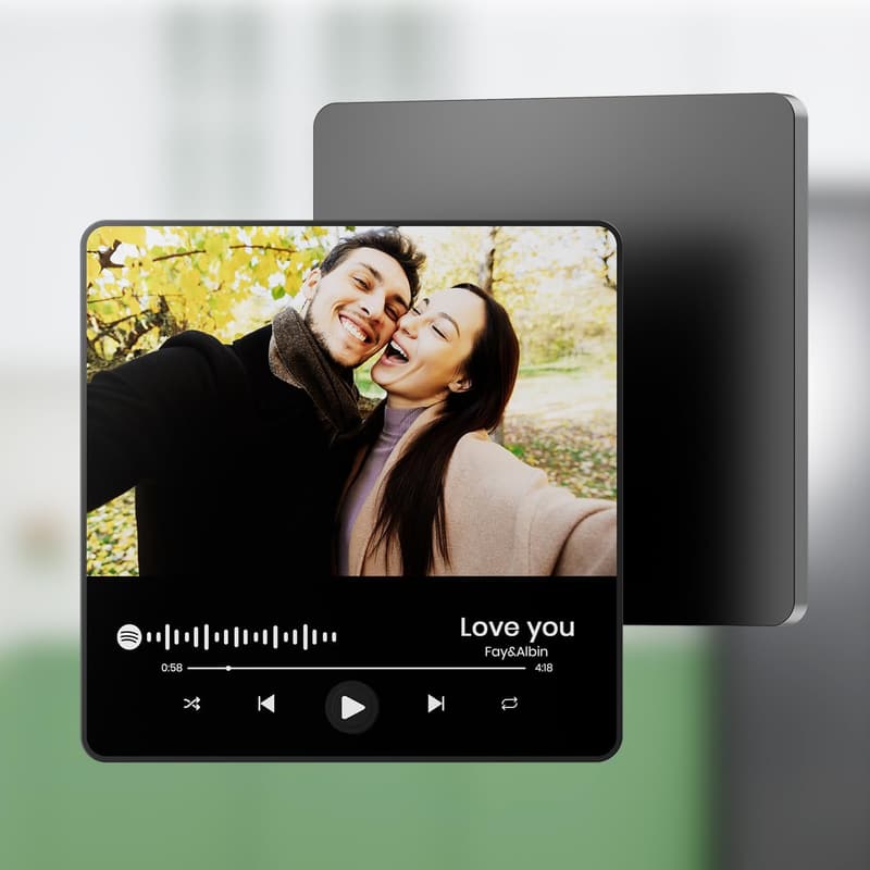 Personalisierter Kühlschrankmagnet mit Musik für Paare zum Jahrestag