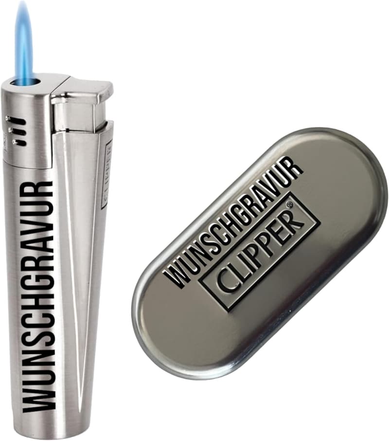 Personalisierbares Clipper Jet Feuerzeug - Geschenk für Partnertreffen