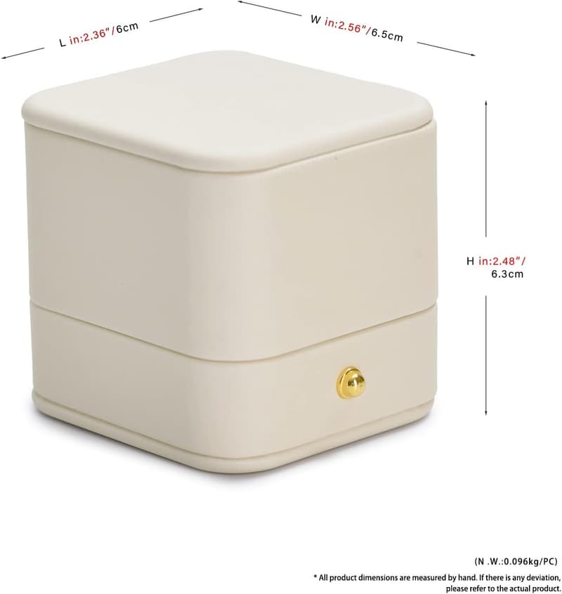 Hochzeitsgeschenk: Oirlv PU Leder Ringbox in Milchweiß