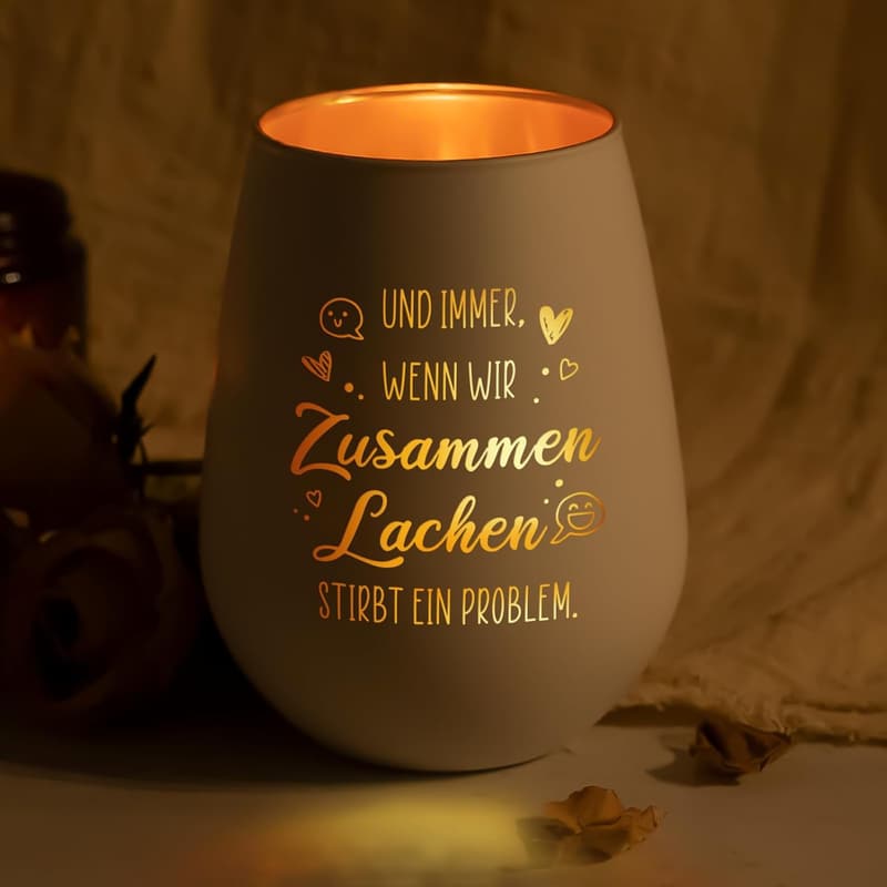 Teelichthalter mit Gravur – Geschenk für beste Freundin zum Geburtstag