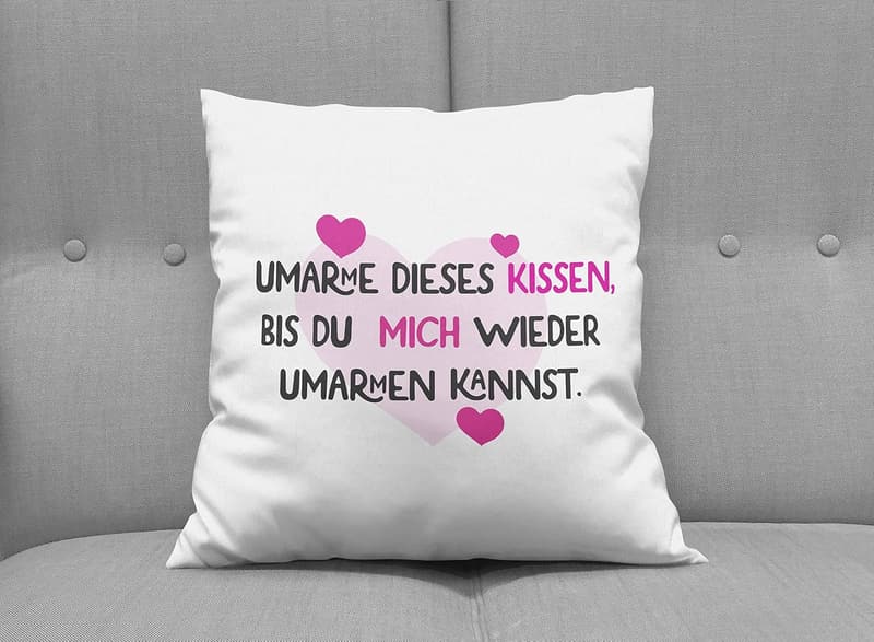 Vermisse Dich Kissen 40x40cm – Liebevoll gefüllt für Paare