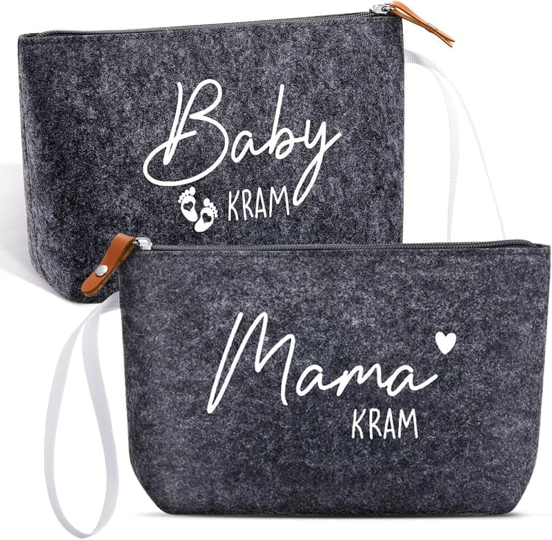 Kosmetiktasche aus Filz für werdende Mütter – Geschenk zur Geburt