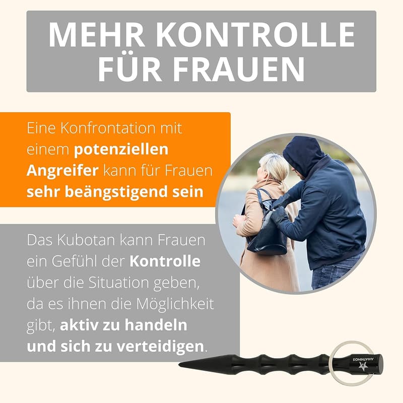 Ergonomischer Kubotan Schlüsselanhänger für Selbstverteidigung von Frauen