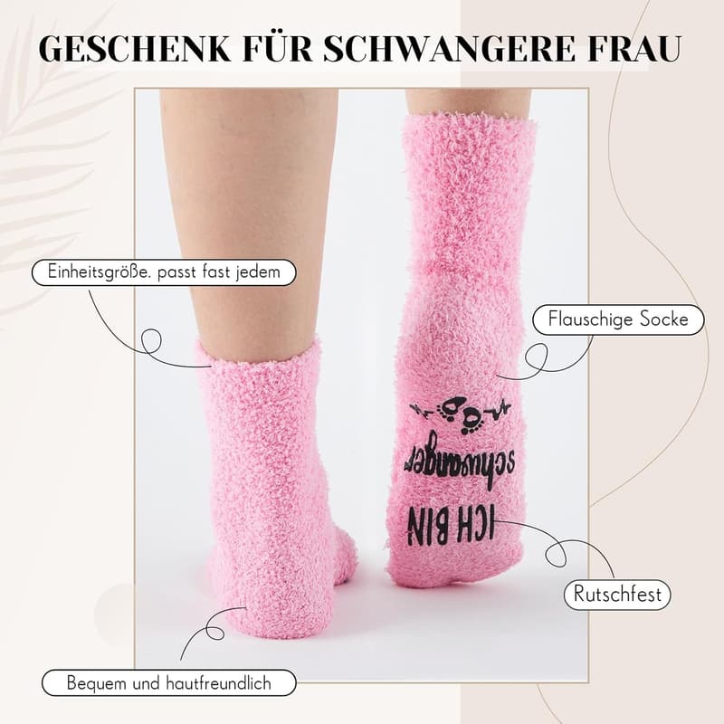 Geschenkset für werdende Mütter: Filz Kosmetiktasche & Socken