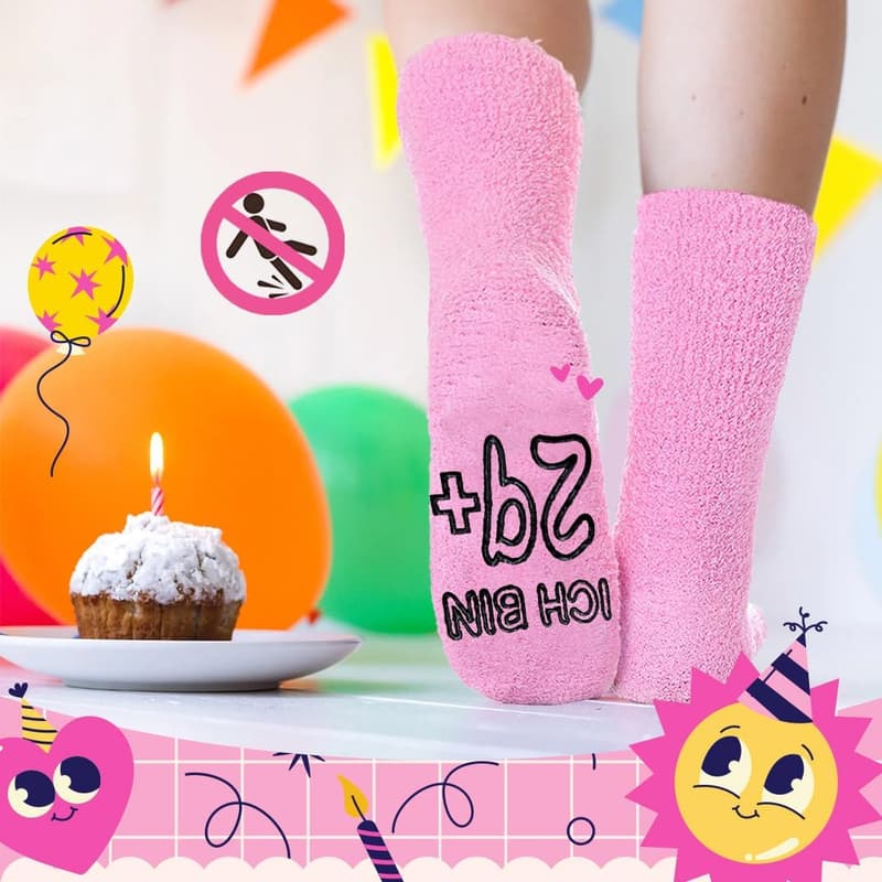 Lustige rutschfeste Socken für Frauen – Geschenk zum 40. Geburtstag