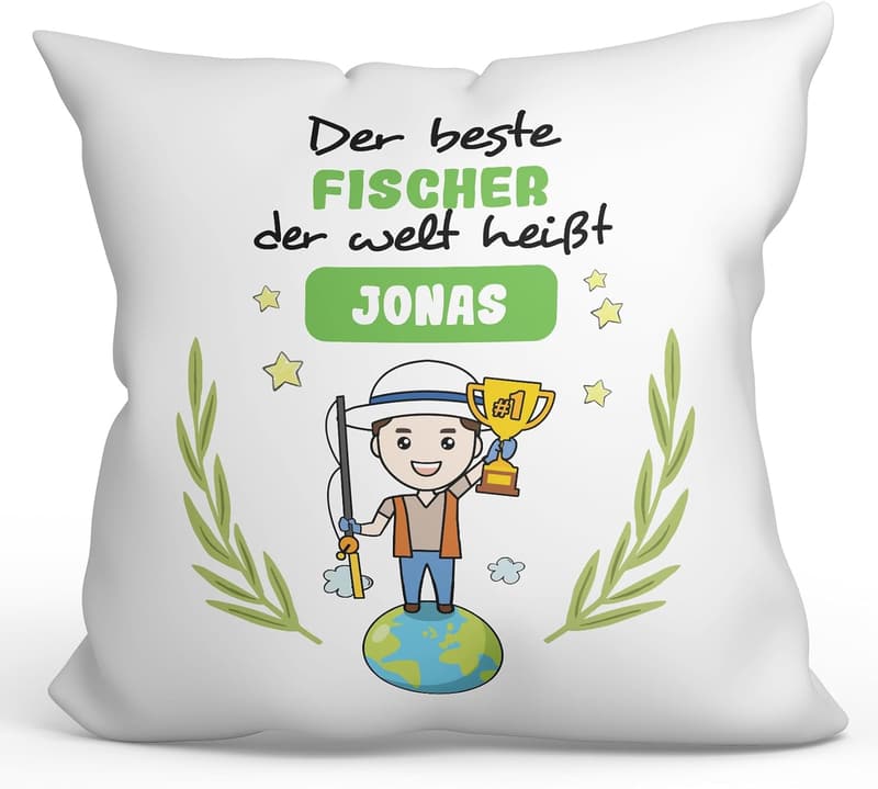 Personalisierte Kissen für Fischer - 40 x 40 cm, anpassbar
