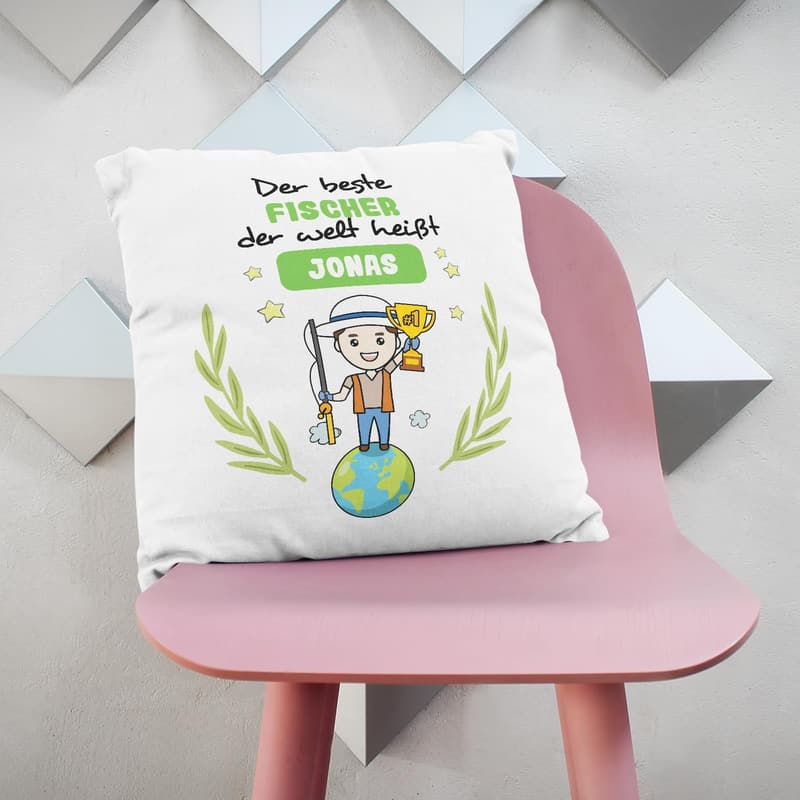 Personalisierte Kissen für Fischer - 40 x 40 cm, anpassbar