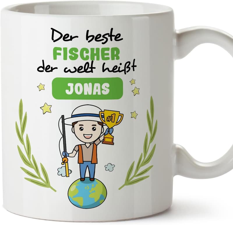 Personalisierte Tasse für Fischer - Individuell anpassbares Geschenk - 330 ml