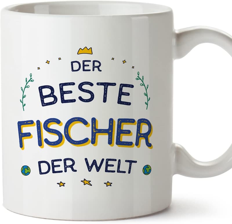 Tasse für Fischer mit Spruch 