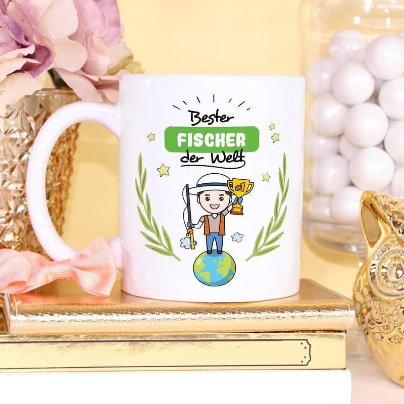 Fischer Becher mit Spruch 