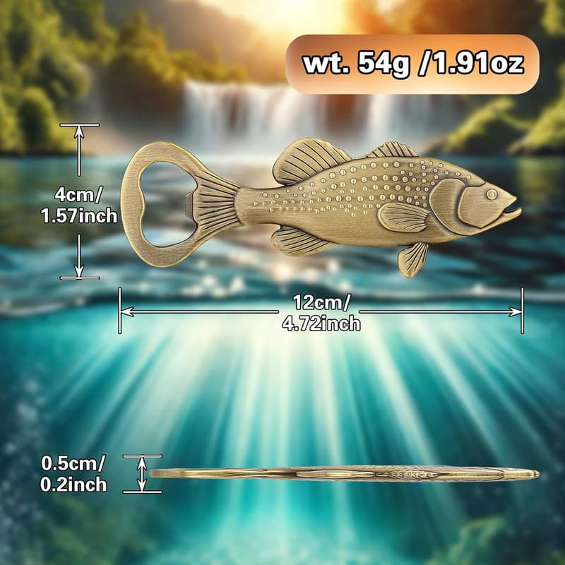 Barsch Fisch Flaschenöffner aus Bronze – Angler Geschenk für Männer