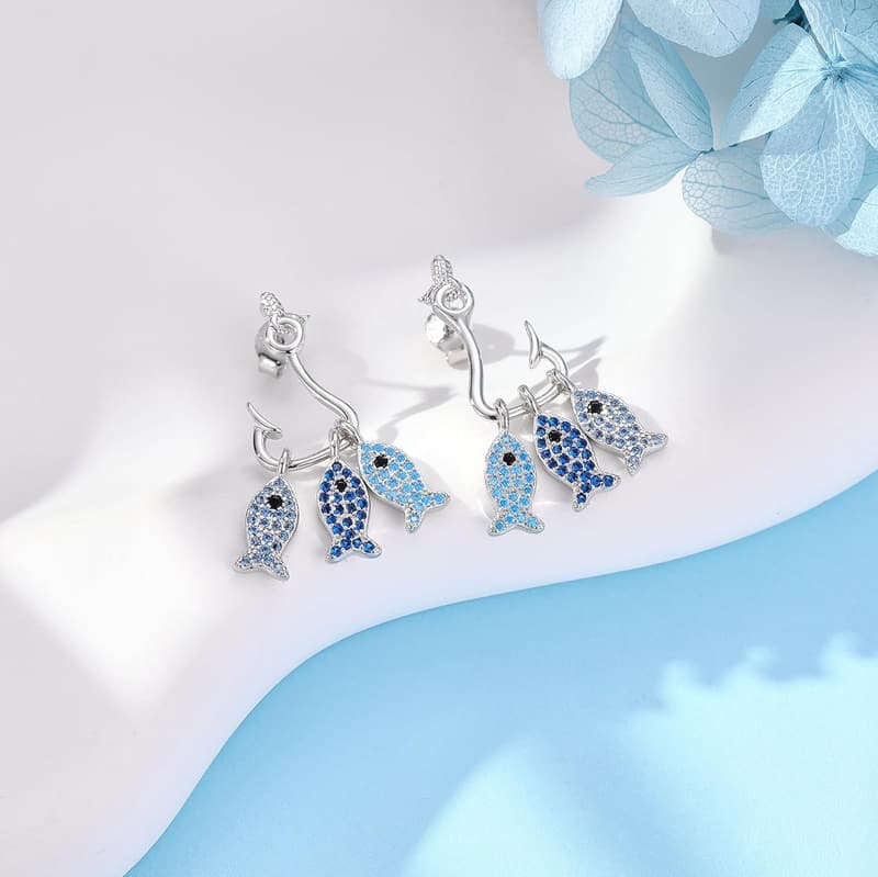 Fischohrringe aus 925er Sterlingsilber für Damen