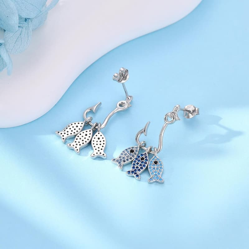 Fischohrringe aus 925er Sterlingsilber für Damen