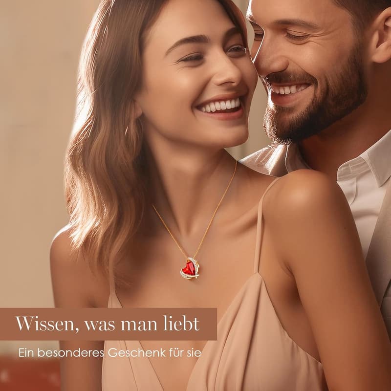 Elegante Rosegold Herz Halskette für Frauen - Geschenkverpackung