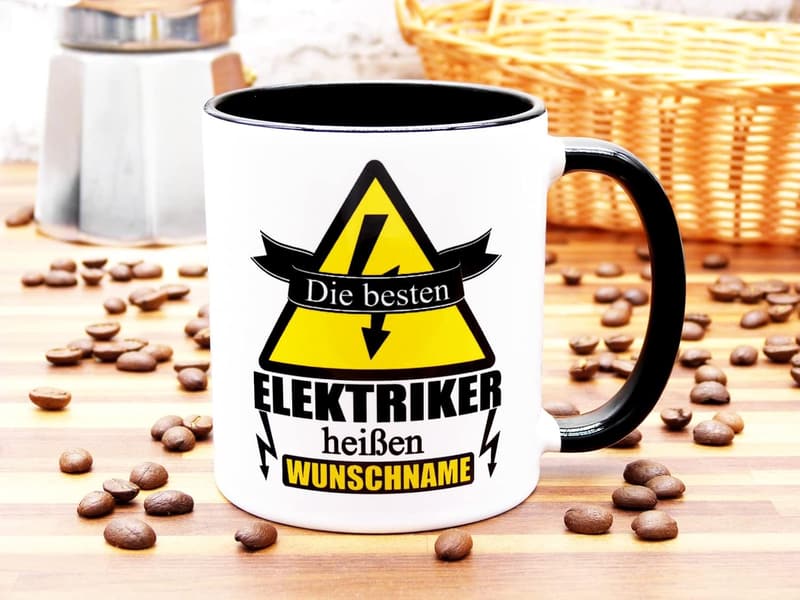 Personalisierte Elektrikertasse mit Spruch – Meister Geschenk für Männer