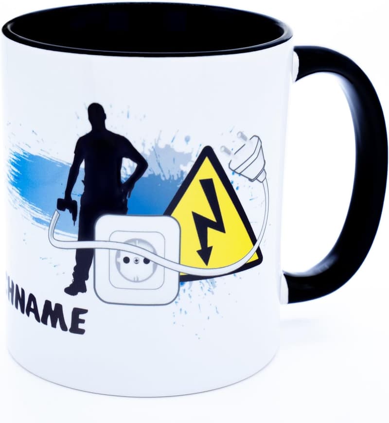 Personalisierte Elektrikertasse mit Namen – 330 ml, für Meister-Geschenke