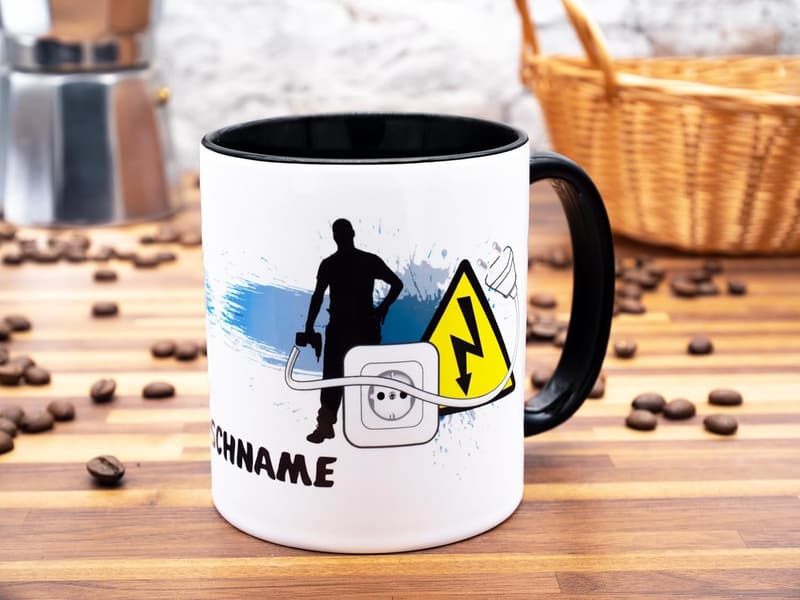Personalisierte Elektrikertasse mit Namen – 330 ml, für Meister-Geschenke