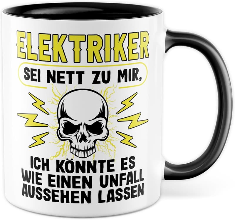 Kaffeetasse für Elektriker mit Spruch - 330ml Keramik Becher
