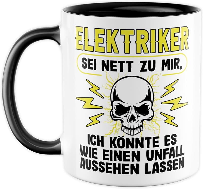 Kaffeetasse für Elektriker mit Spruch - 330ml Keramik Becher