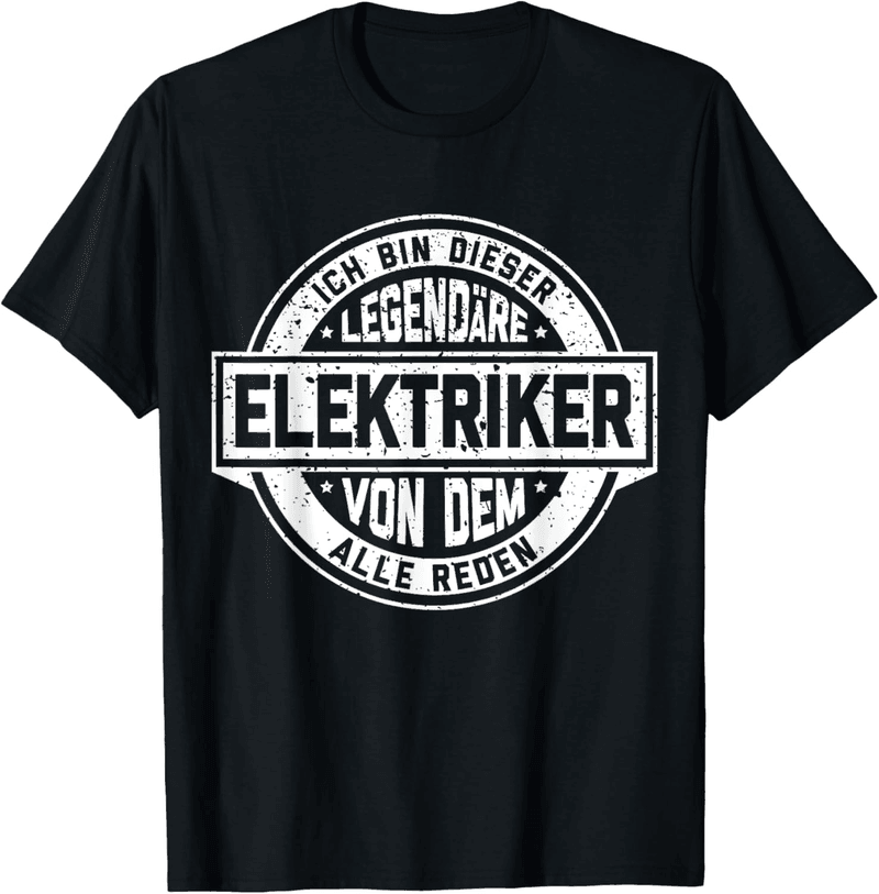 T-Shirt mit witzigem Spruch für Elektriker - Schwarz, Unisex