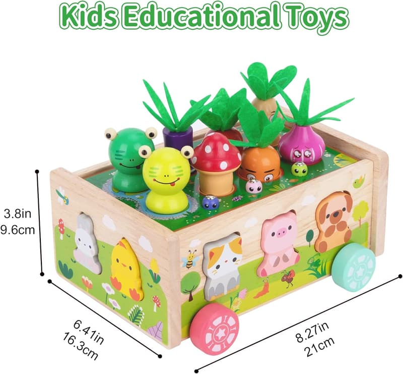 Karotten Steckspiel aus Holz für Kinder ab 1 Jahr - Montessori Geschenk