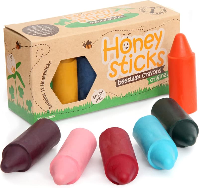 Ungiftige Wachsmalstifte aus Bienenwachs für Kleinkinder (12er-Pack)