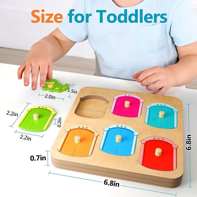 Montessori Holzpuzzle für 1 Jahr – Tier Lernspielzeug für Babys