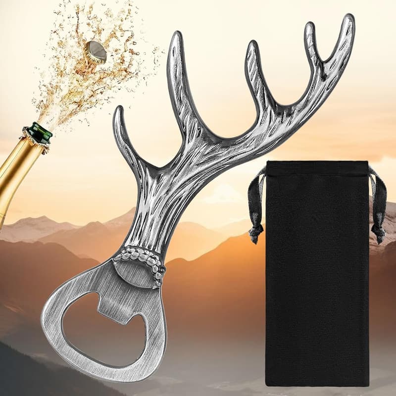 Personalisierter Bierflaschenöffner im Hirschgeweih-Design für Jäger