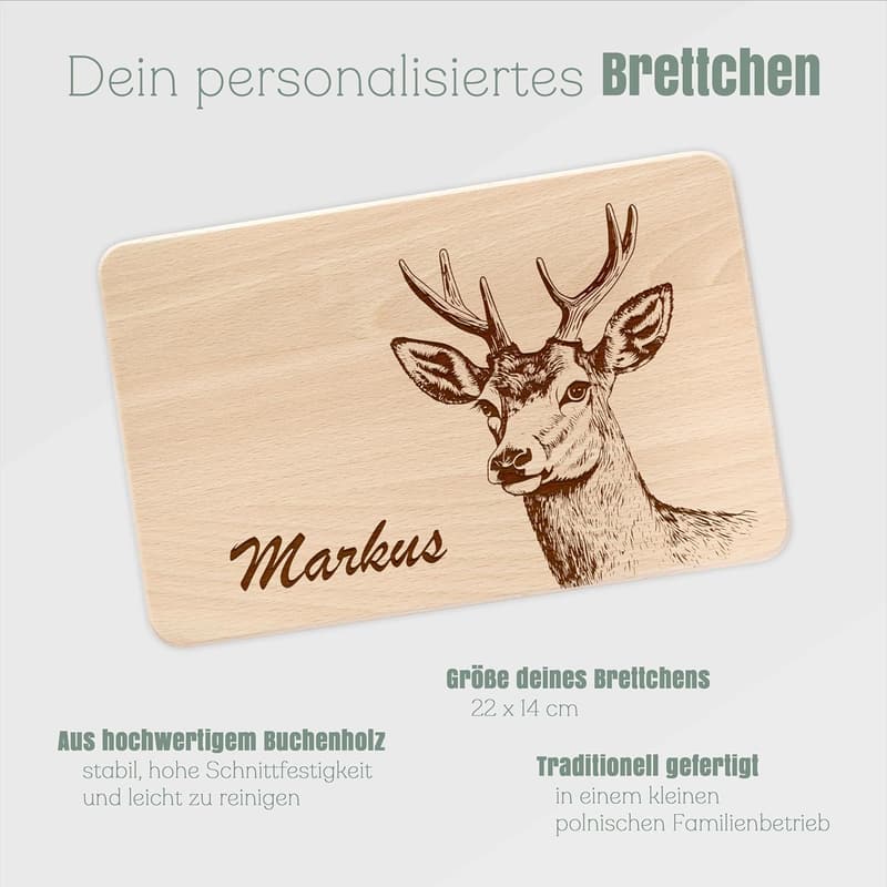 Personalisiertes Frühstücksbrett mit Gravur für Männer
