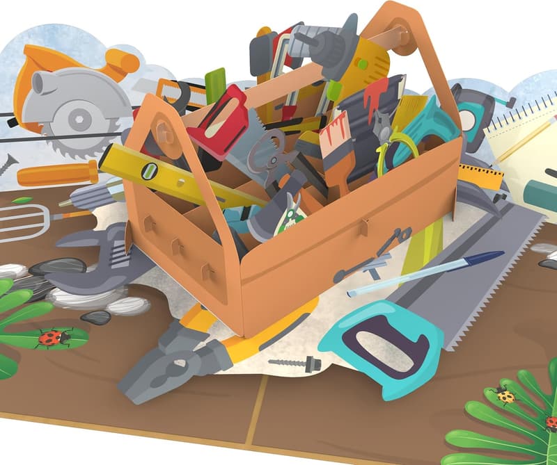 Pop-Up Karte Werkzeugkasten – 3D Gutschein für Heimwerker und Handwerker