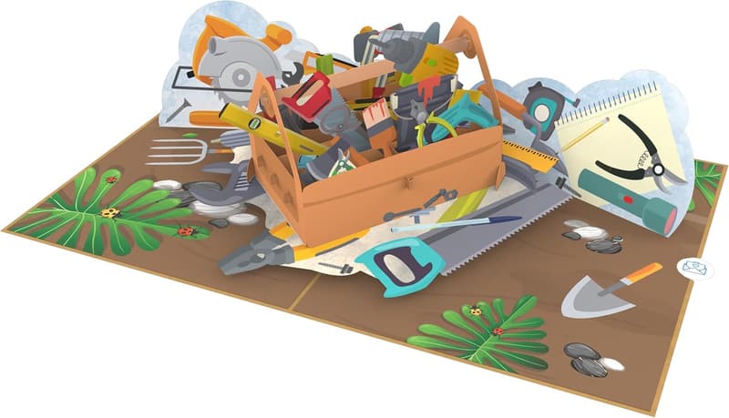 Pop-Up Karte Werkzeugkasten – 3D Gutschein für Heimwerker und Handwerker