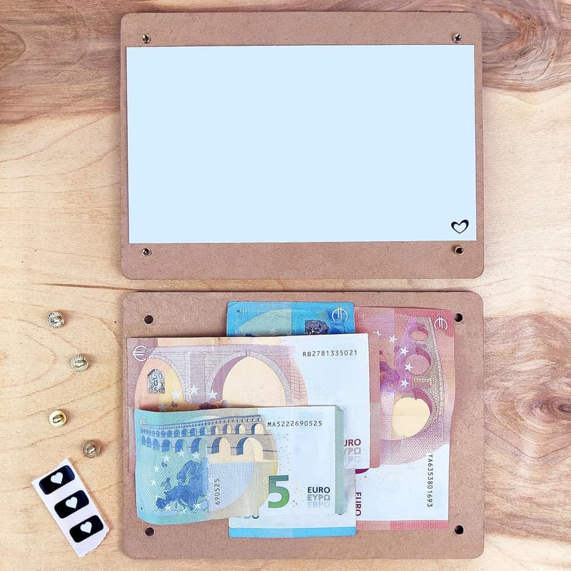 XL Holz-Geldgeschenk für Männer mit Ständer - Geburtstagsgeschenk