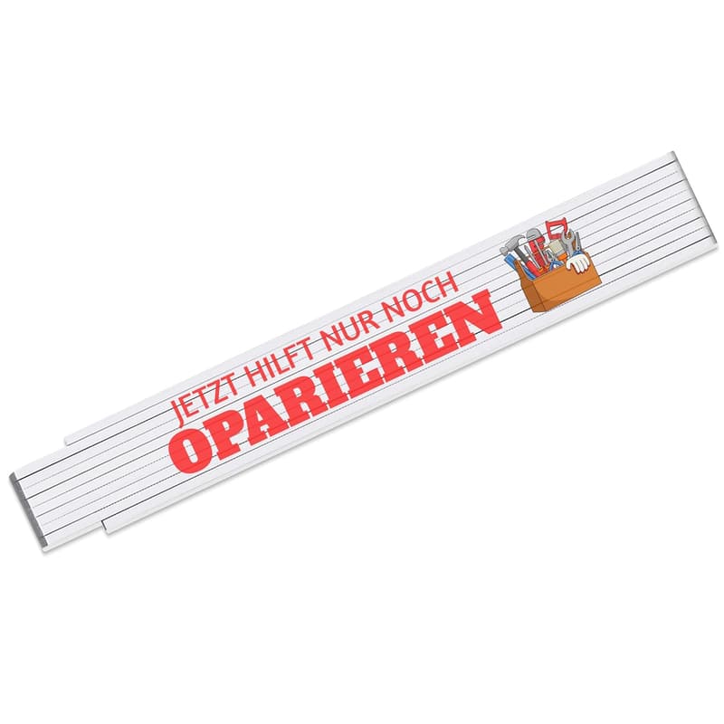 Zollstock 2m mit Spruch 